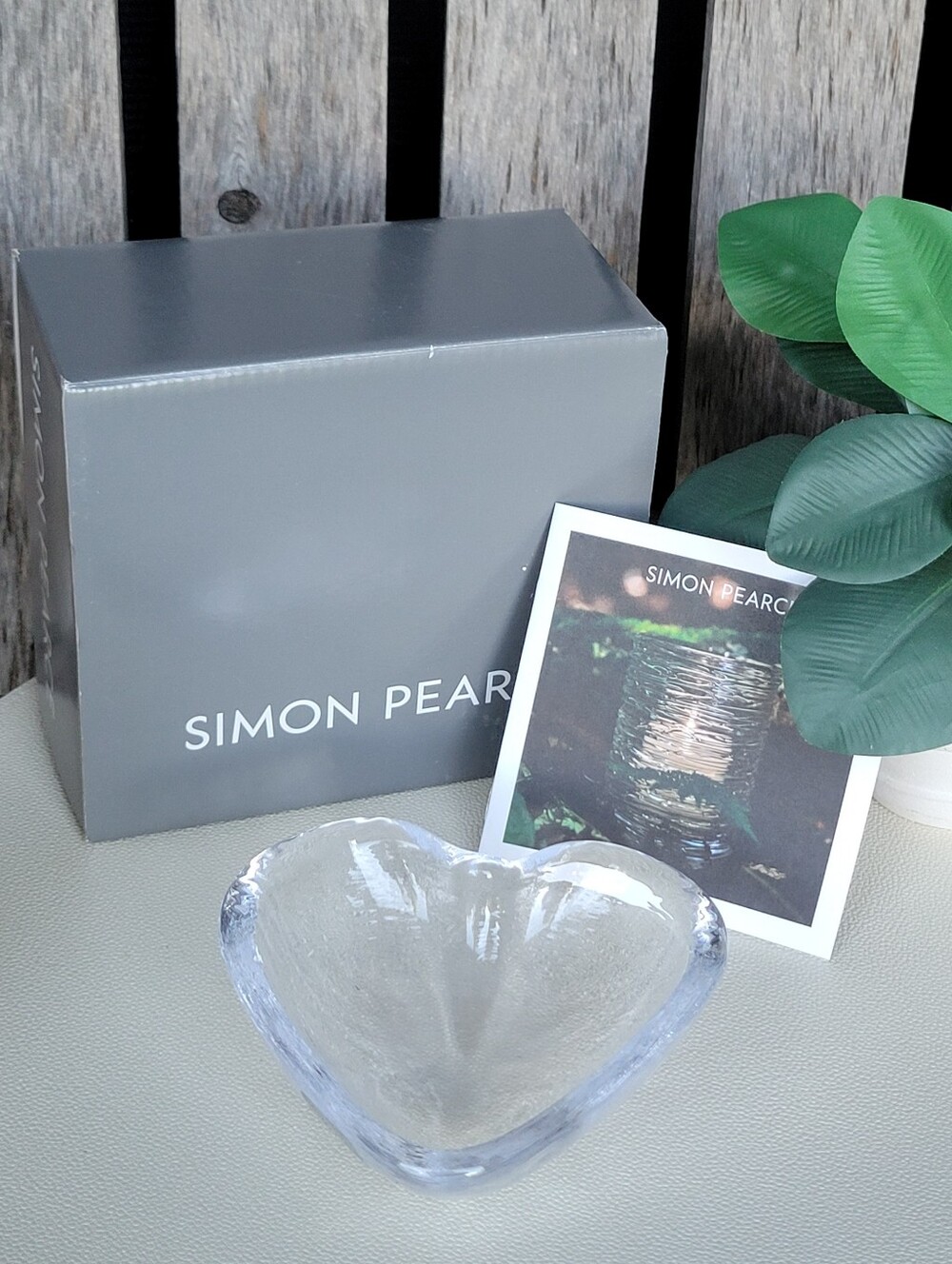 Simon Pearce Thick Clear Heart-Shaped Glass Bowl